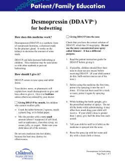 Desmopressin (DDAVP )  for bedwetting