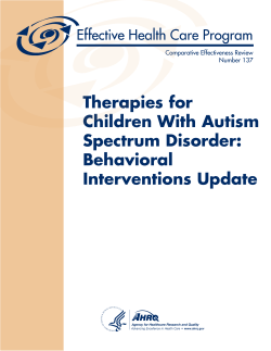 Therapies for Children With Autism Spectrum Disorder: Behavioral
