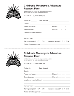 Children’s Motorcycle Adventure Request Form