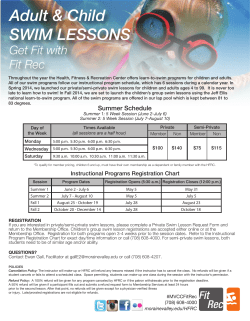 Adult &amp; Child SWIM LESSONS Get Fit with Fit Rec