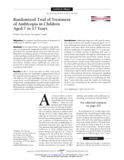 Randomized Trial of Treatment of Amblyopia in Children
