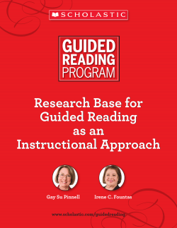 Research Base for Guided Reading as an Instructional Approach