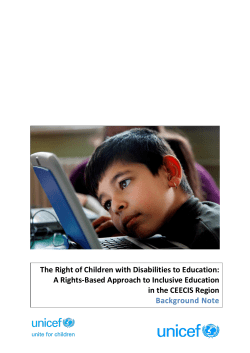 The Right of Children with Disabilities to Education: