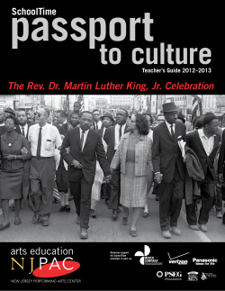 passport to culture The Rev. Dr. Martin Luther King, Jr. Celebration arts education