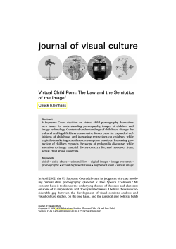 journal of visual culture of the Image Chuck Kleinhans