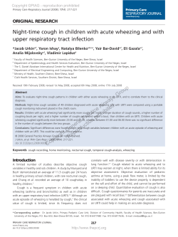 Night-time cough in children with acute wheezing and with ORIGINAL RESEARCH
