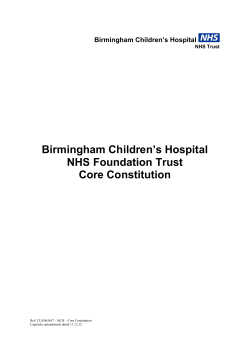 Birmingham Children’s Hospital NHS Foundation Trust Core Constitution