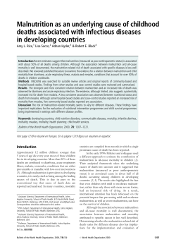 Malnutrition as an underlying cause of childhood in developing countries