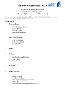 Christmas Resources: 2013