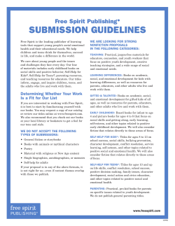 SUBMISSION GUIDELINES Free Spirit Publishing ®