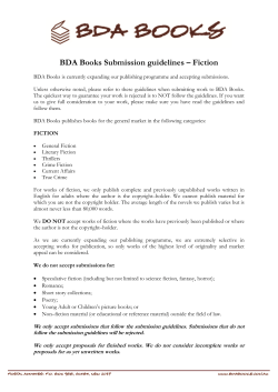 BDA Books Submission guidelines – Fiction