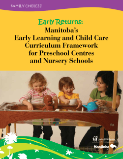 Manitoba’s Early Learning and Child Care Curriculum Framework for Preschool Centres