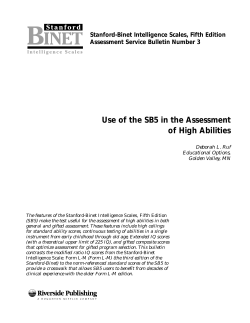Use of the SB5 in the Assessment of High Abilities