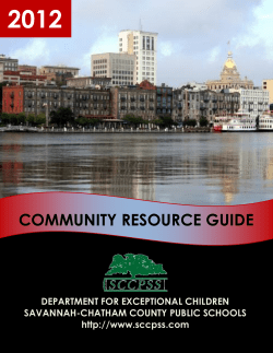 2012 COMMUNITY RESOURCE GUIDE  DEPARTMENT FOR EXCEPTIONAL CHILDREN