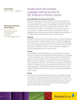 Rosetta Stone Demonstrates Language-Learning Success for ESL Students in Phoenix, Arizona Case Study