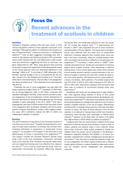 Recent advances in the treatment of scoliosis in children Focus On Genetics