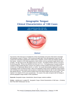 Geographic Tongue: Clinical Characteristics of 188 Cases Abstract