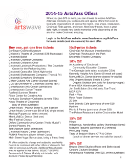 2014-15 ArtsPass Offers