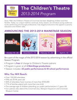 the children’s theatre 2013-2014 Program