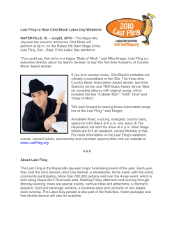 Last Fling to Host Clint Black Labor Day Weekend NAPERVILLE, Ill.