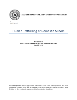 Human Trafficking of Domestic Minors