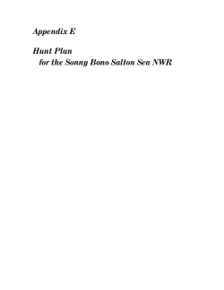 Appendix E  Hunt Plan for the Sonny Bono Salton Sea NWR