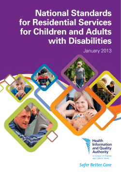 National Standards for Residential Services for Children and Adults with Disabilities