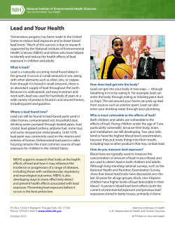 Lead and Your Health