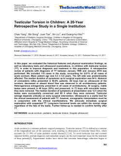 Testicular Torsion in Children: A 20-Year  Chao Yang