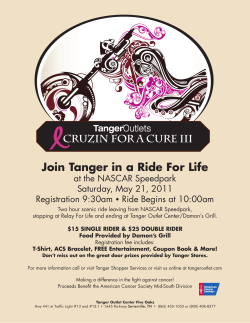 Join Tanger in a Ride For Life at the NASCAR Speedpark