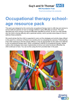 Occupational therapy school- age resource pack