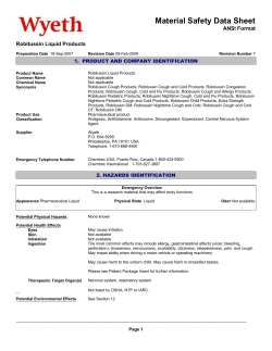 Material Safety Data Sheet ANSI Format Robitussin Liquid Products