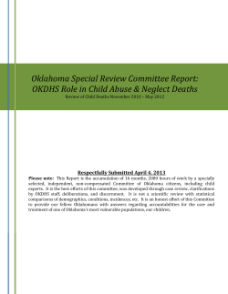 Oklahoma Special Review Committee Report:  Respectfully Submitted April 4, 2013