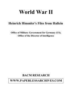 World War II Heinrich Himmler's Files from Hallein BACM RESEARCH WWW.PAPERLESSARCHIVES.COM