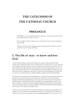 THE CATECHISM OF THE CATHOLIC CHURCH  PROLOGUE