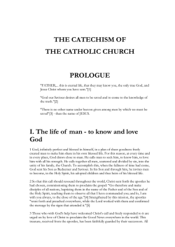 THE CATECHISM OF THE CATHOLIC CHURCH  PROLOGUE