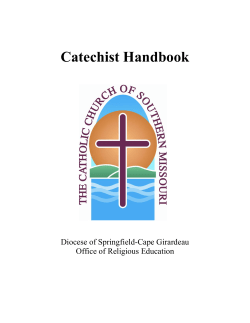 Catechist Handbook  Diocese of Springfield-Cape Girardeau Office of Religious Education