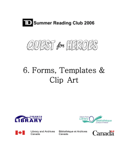 6. Forms, Templates &amp;  Clip  Art Summer Reading Club 2006