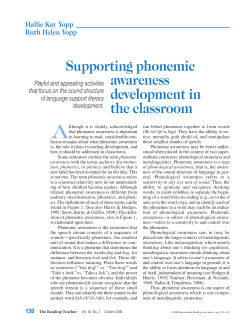 Supporting phonemic awareness development in the classroom
