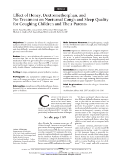 Effect of Honey, Dextromethorphan, and for Coughing Children and Their Parents