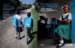 CHILDREN OF HAÏTI: TWO YEARS AFTER What is changing?