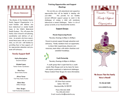 Camden County Mission Statement Training Opportunities and Support Meetings