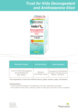 Trust for Kids Decongestant and Antihistamine Elixir Demazin and Antihistamine