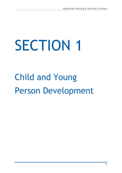 SECTION 1 Child and Young Person Development