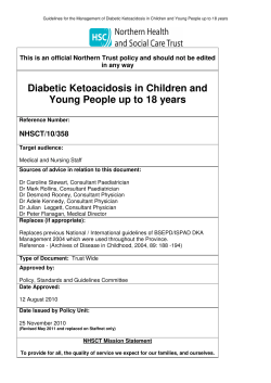 Diabetic Ketoacidosis in Children and Young People up to 18 years NHSCT/10/358