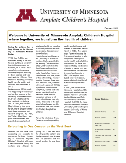 Welcome to University of Minnesota Amplatz Children’s Hospital