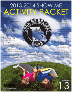ACTIVITY PACKET 2013-2014 SHOW ME