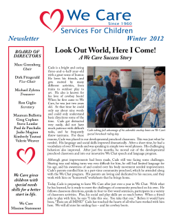 Look Out World, Here I Come! Newsletter Winter  2012 Winter 2009