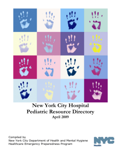 New York City Hospital Pediatric Resource Directory April 2009