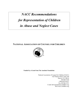 NACC Recommendations for Representation of Children in Abuse and Neglect Cases